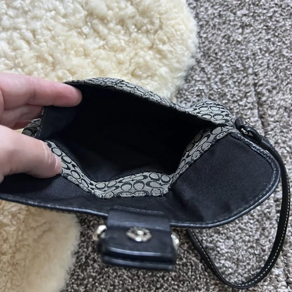 Y2K Coach Soho Mini Signature Wristlet in Black and Gray